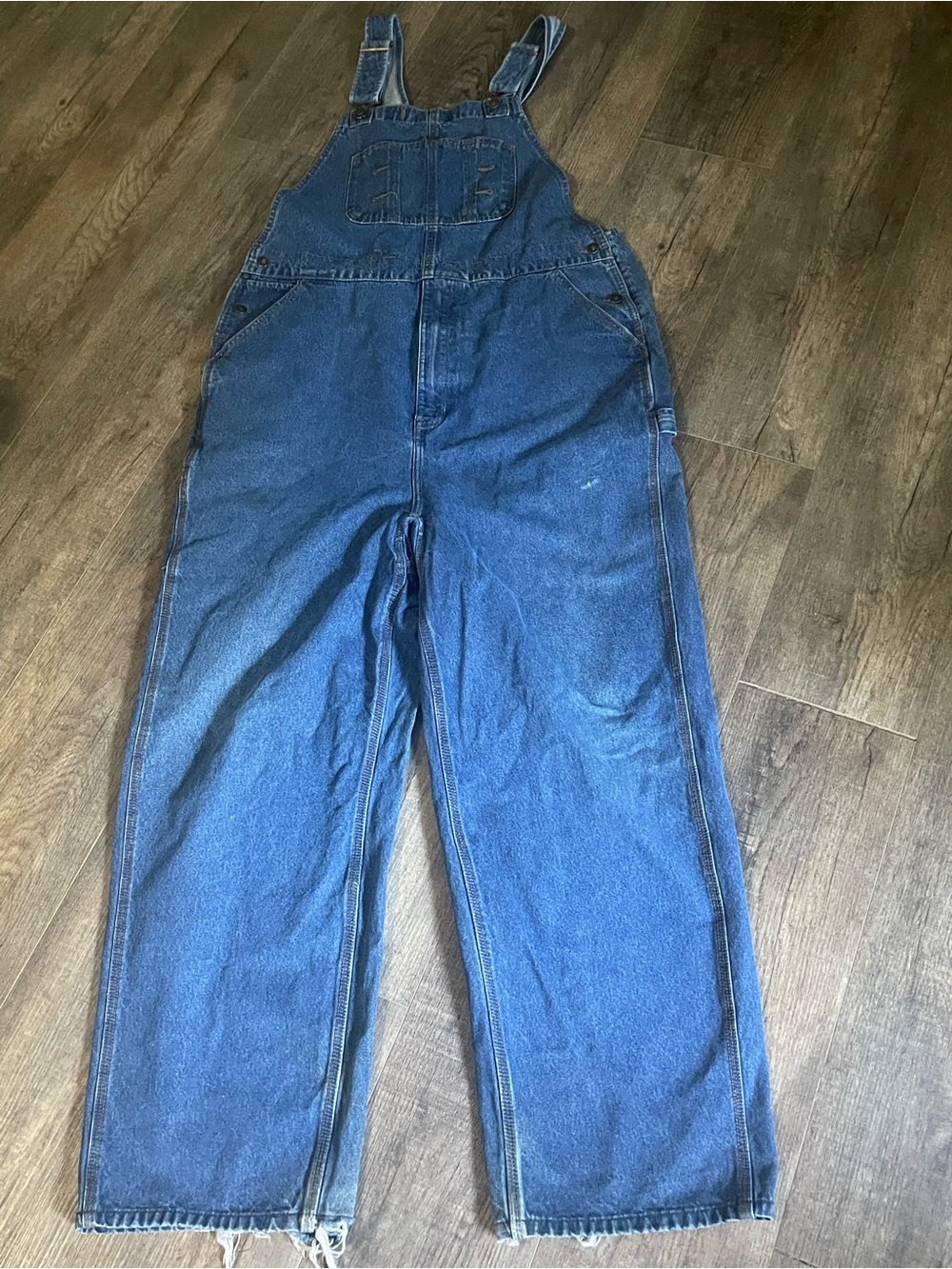 Lincoln Bin Overalls Mens 42 X 30 Blue Denim Carpenter Work Farm Utility Ranch